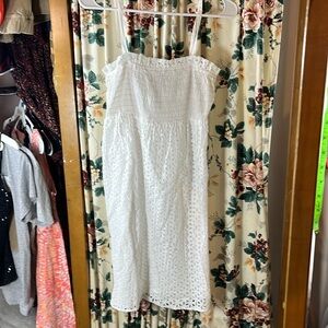 Moda International White Lace Dress 100% Cotton